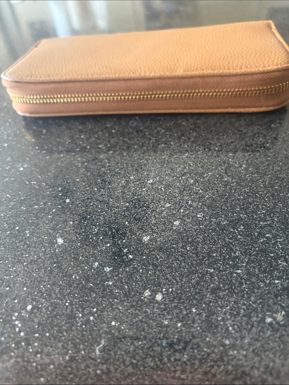 Women's Zip-Around Wallet in Tan Leather